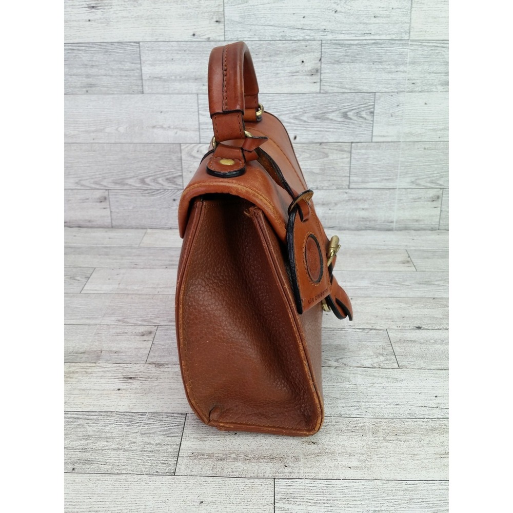 Vintage Liz Claiborne Satchel Bag Handbag Pebbled Leather Brown Purse VTG - Picture 7 of 13
